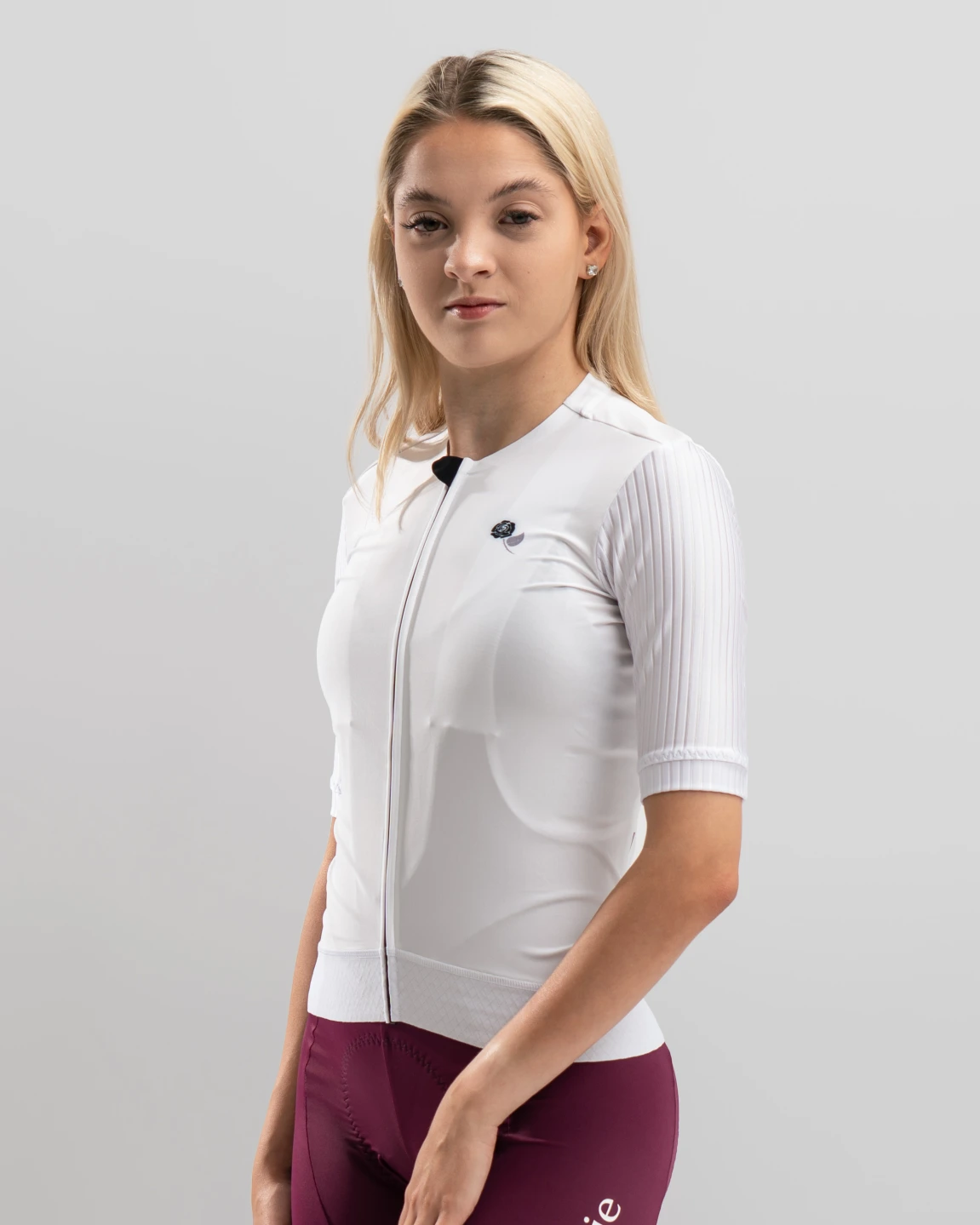 Damska koszulka kolarska White