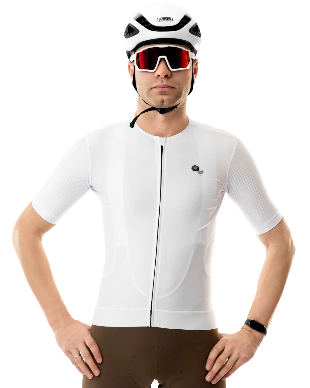 Męska koszulka kolarska White